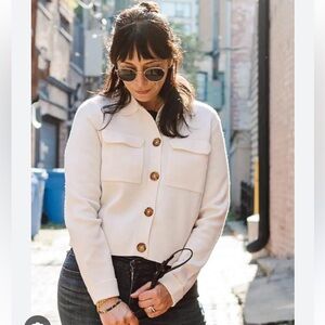 JOIE COLLAR CARDIGAN ECRU BUTTON MEDIUM LOOKS LIKE SÉZANE BETTY